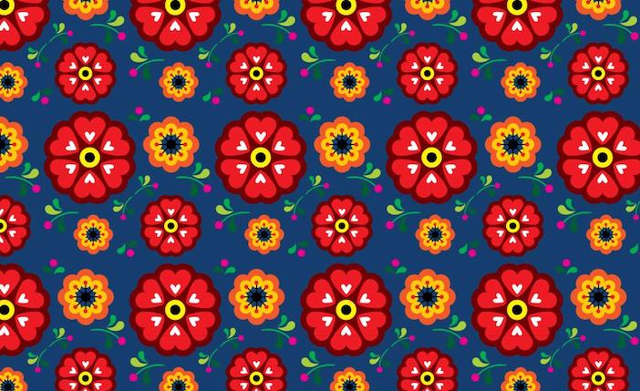 Vibrant and colorful flowers against a dark blue background