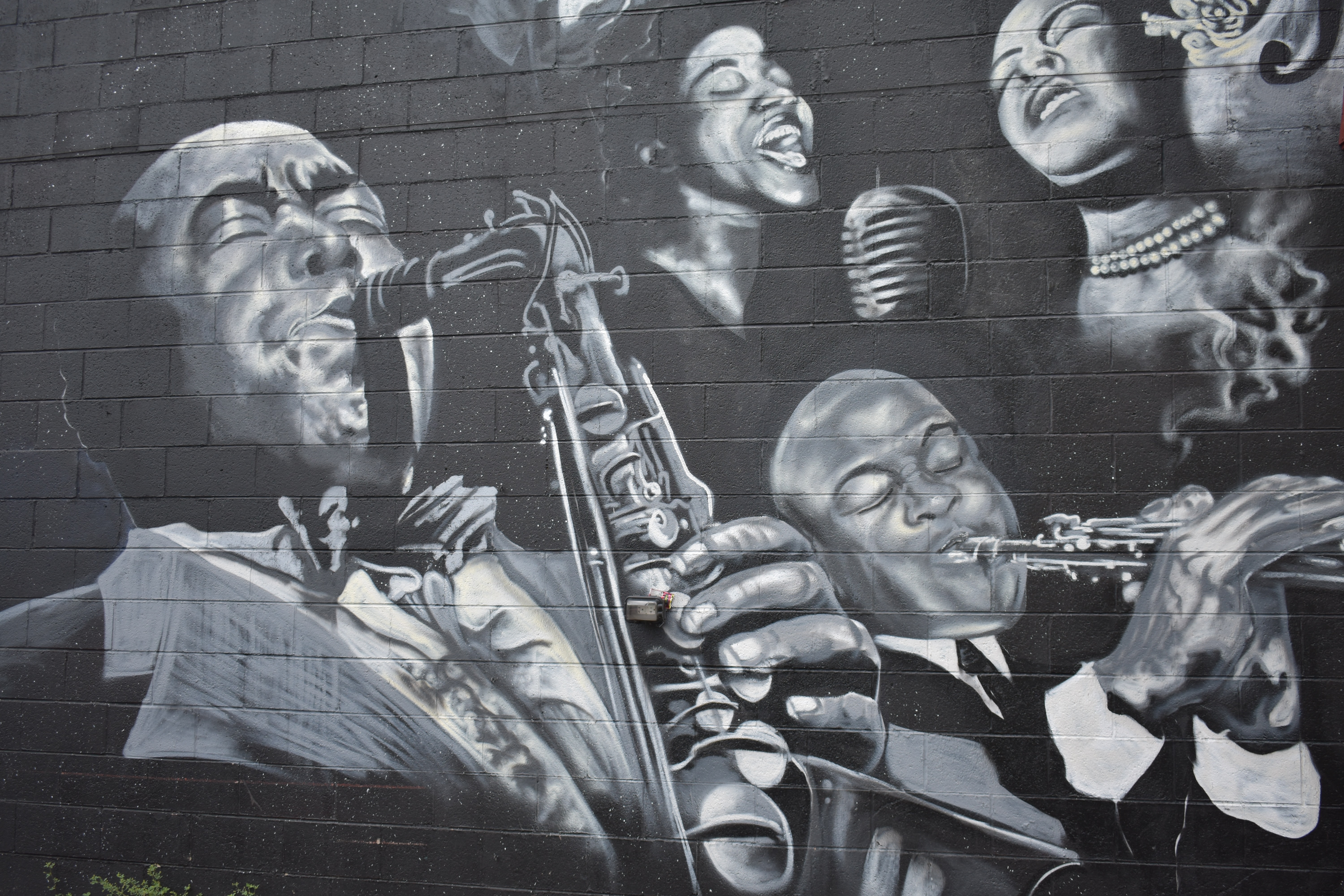 A mural of jazz musicians 