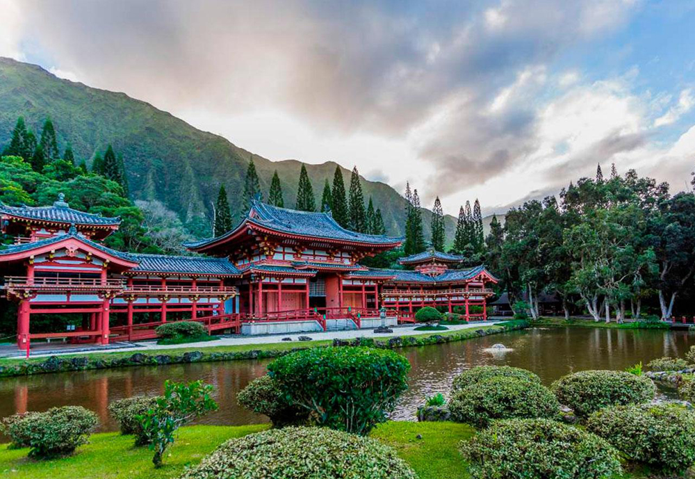 Buildings with classical Asian architecture 