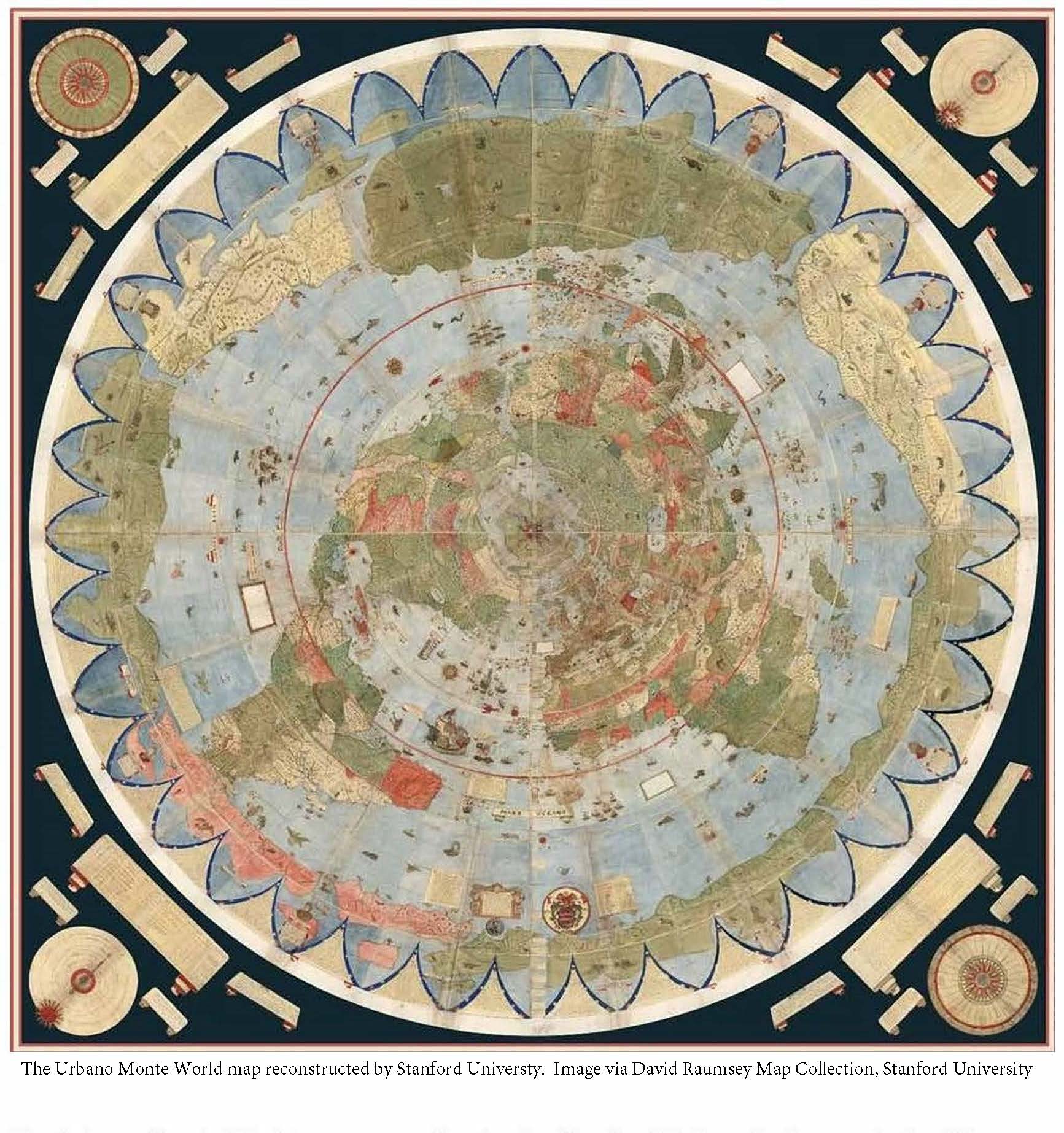 Urbano Monte World Map reconstructed by Stanford University