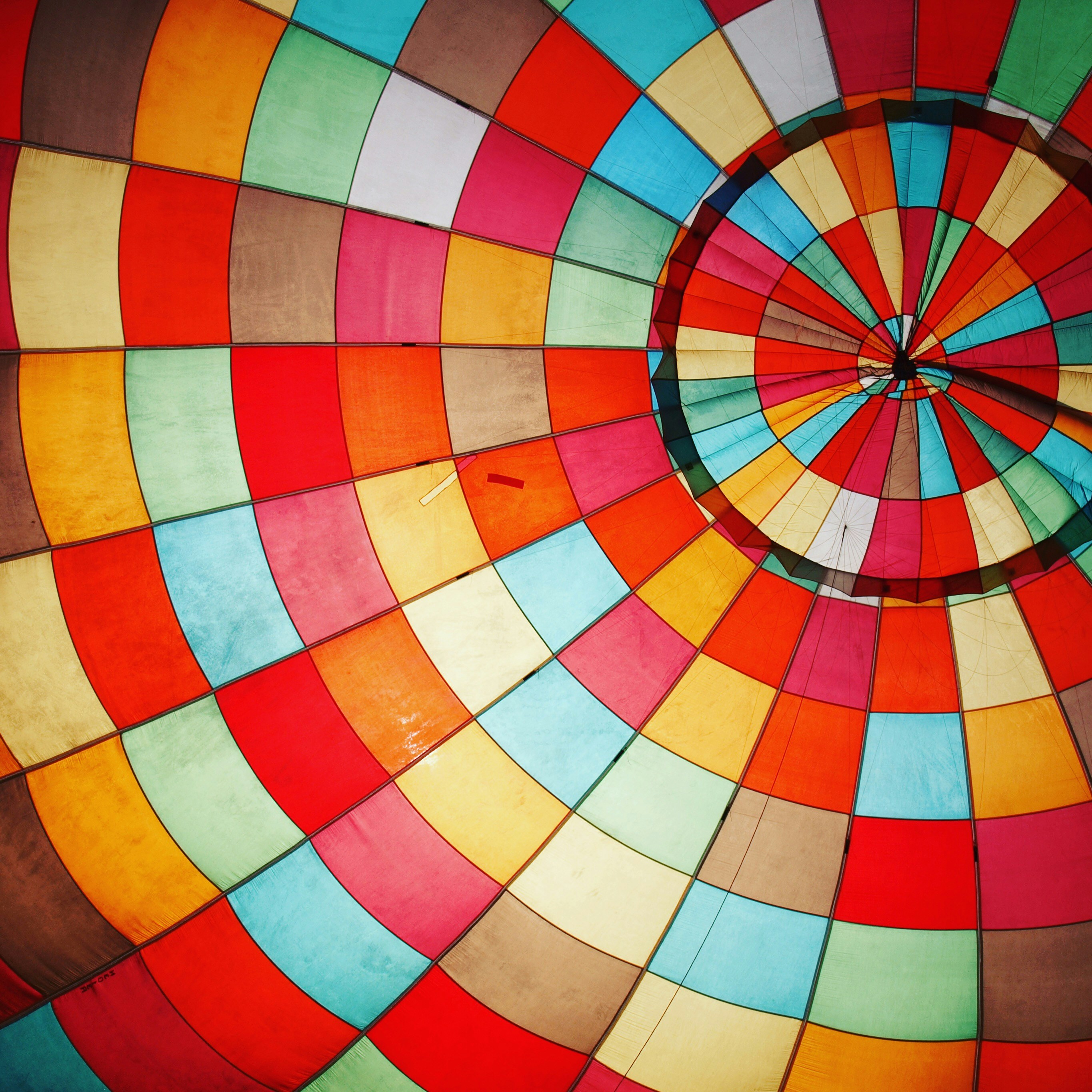 A colorful hot air balloon