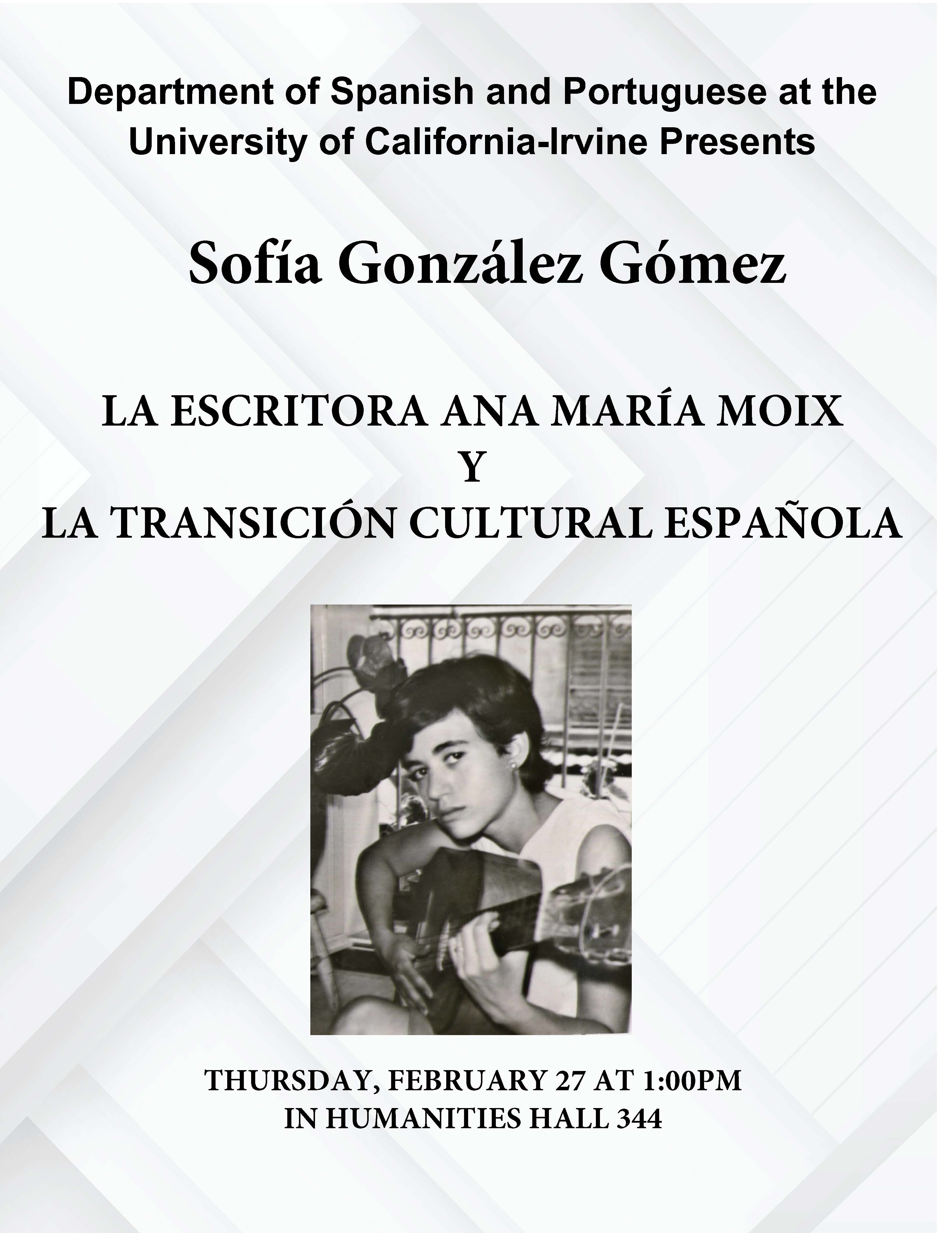 Sofía Gonzalez talk on February 27, 2025 at 1pm in HH 344