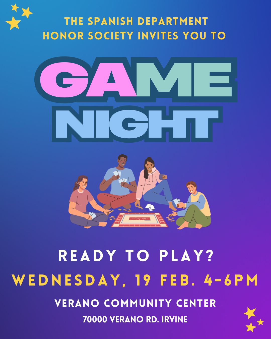 The Spanish Department Honor Society Game Night