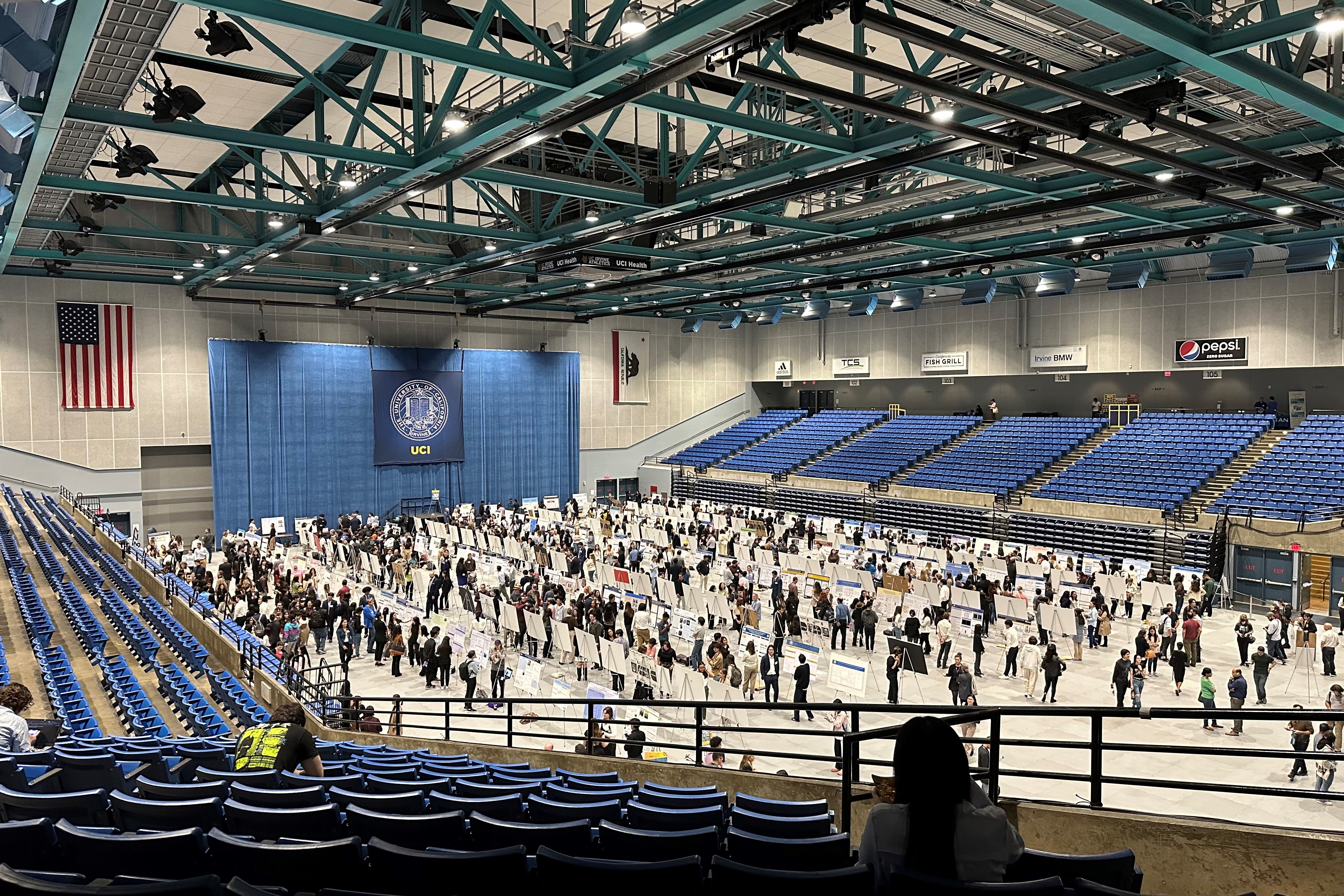 Presentation posters in large room