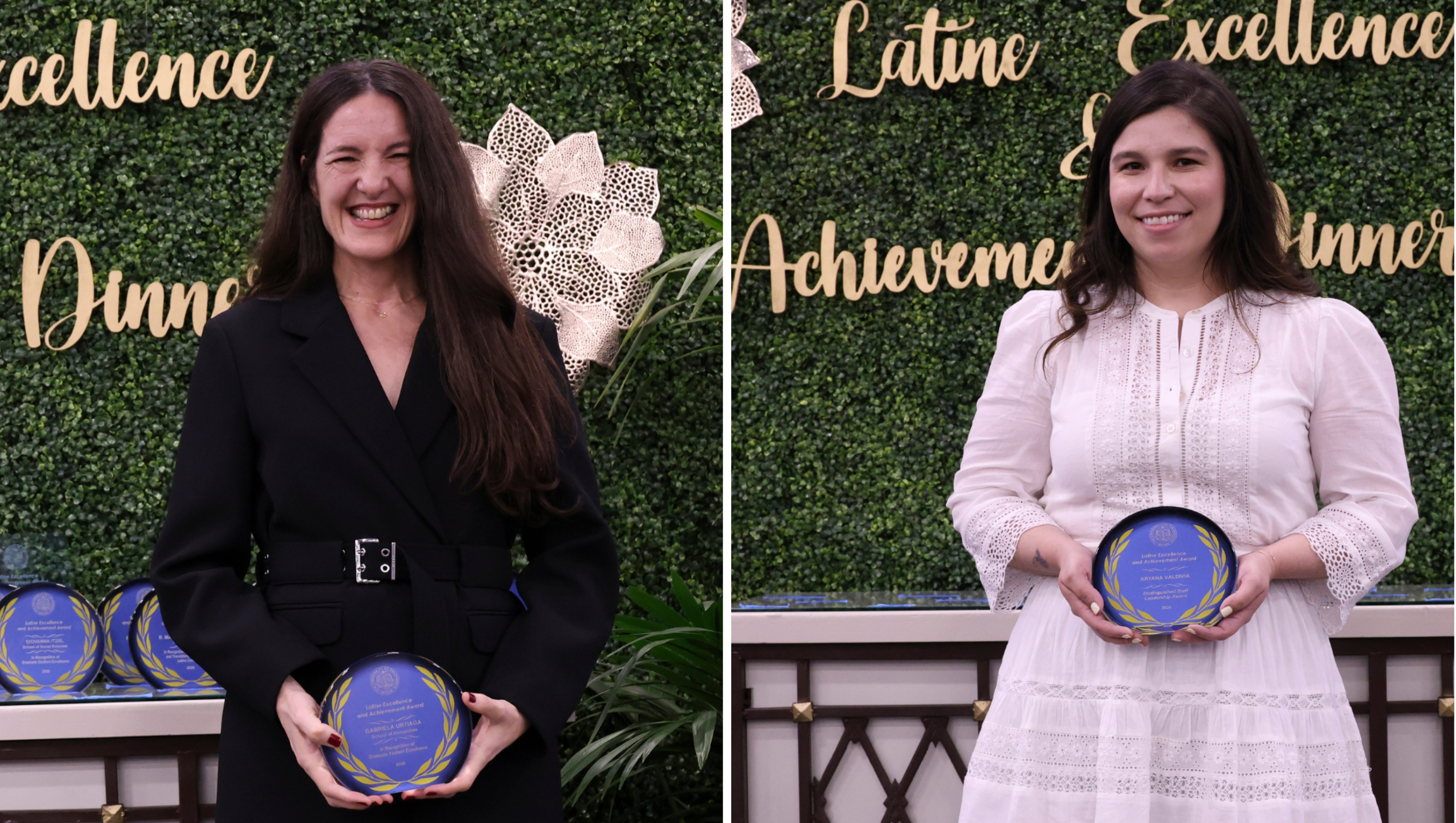 Gabriela Urtiaga and Aryana Valdivia at the LEAD awards.