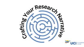 image of a labyrinth with 'crafting your research narrative' wrapped around it