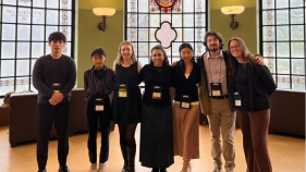 A group photo of undergraduate researchers at the Richard Macksey symposium.