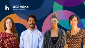 Nicole Hughes, Prashanth Kamalakanthan, Taija Mars McDougall and Margaux Fitoussi against a colorful background.