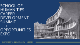New graphic for School of Humanities Career Development Summit + Opportunities Expo
