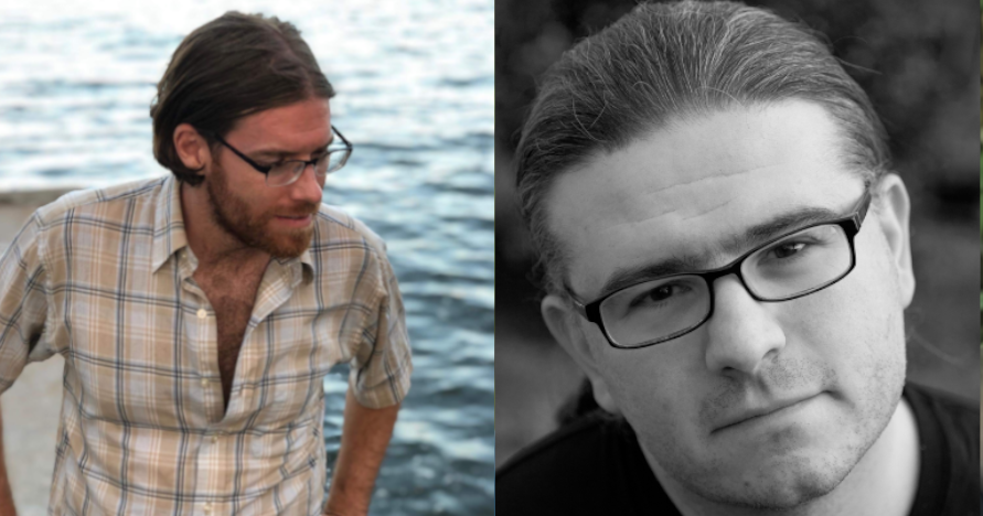 Profile images of the two writers