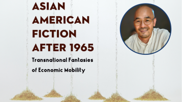 An edited image of Christopher T. Fan’s book, Asian American Fiction After 1965, and a headshot of Christopher T. Fan