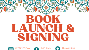 "Book Launch & Signing; Wednesday Dec. 3, 2025; 1:00 to 3:00pm; Humanities Gateway 1010"