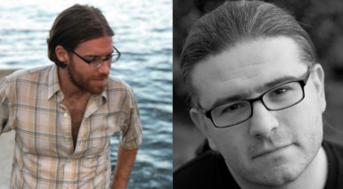 Profile images of the two writers