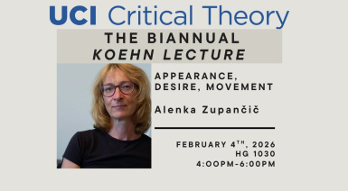 Alenka Zupancic, Critical Theory Koehn Lecture Promotion