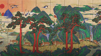 Painted Folding Screen