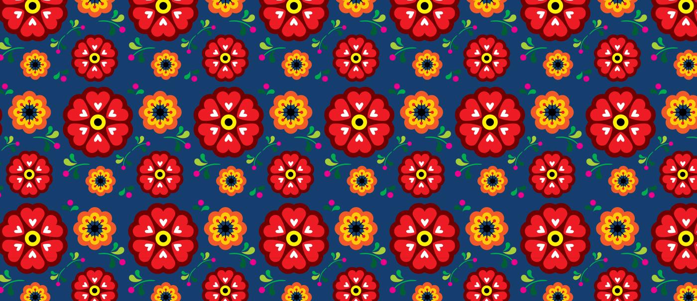 Vibrant, colorful flowers against a dark blue background