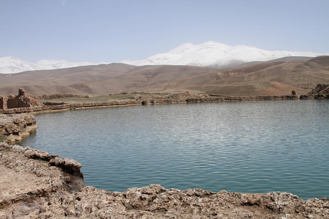 View of the Fire Temple of Adur Gushnasp, Takht-e Solayman, Iran