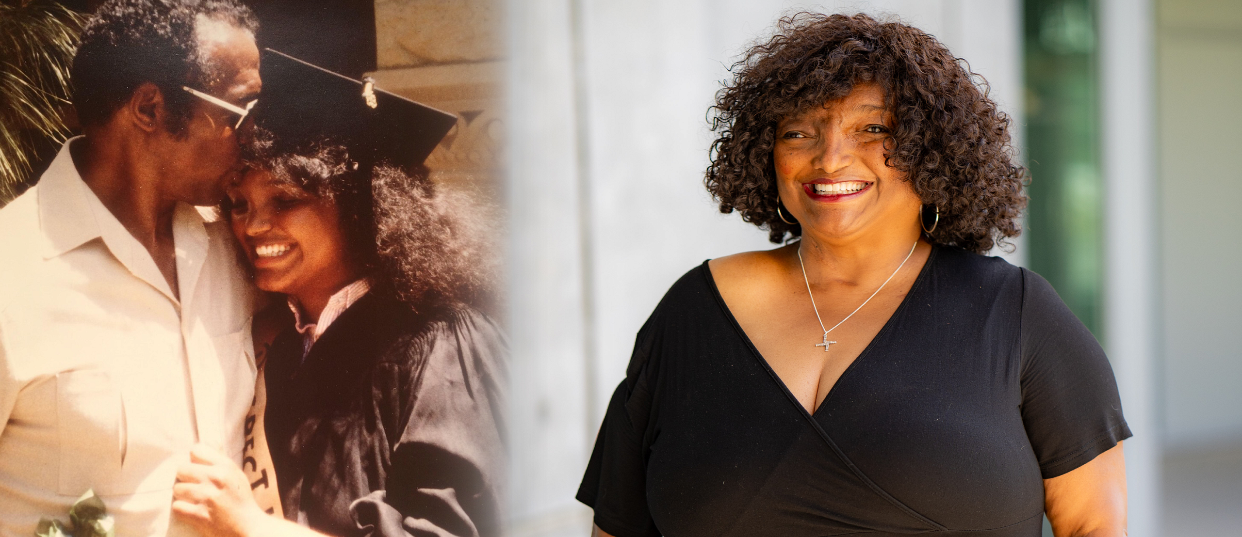 Professor Bambi Haggins as a student and as a professor