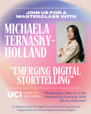 A poster for a talk by Michaela Ternasky-Holland