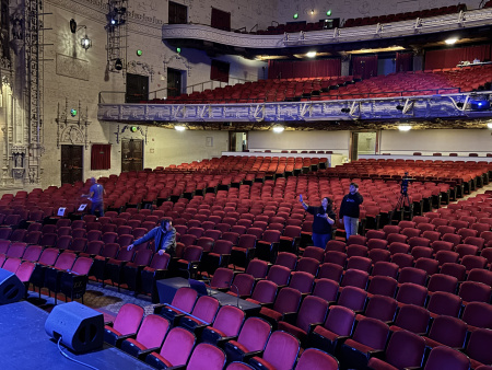 Kalb directing rehearsal at the Orpheum Theatre