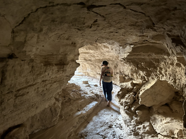 Claire Vaye Watkins in a cave