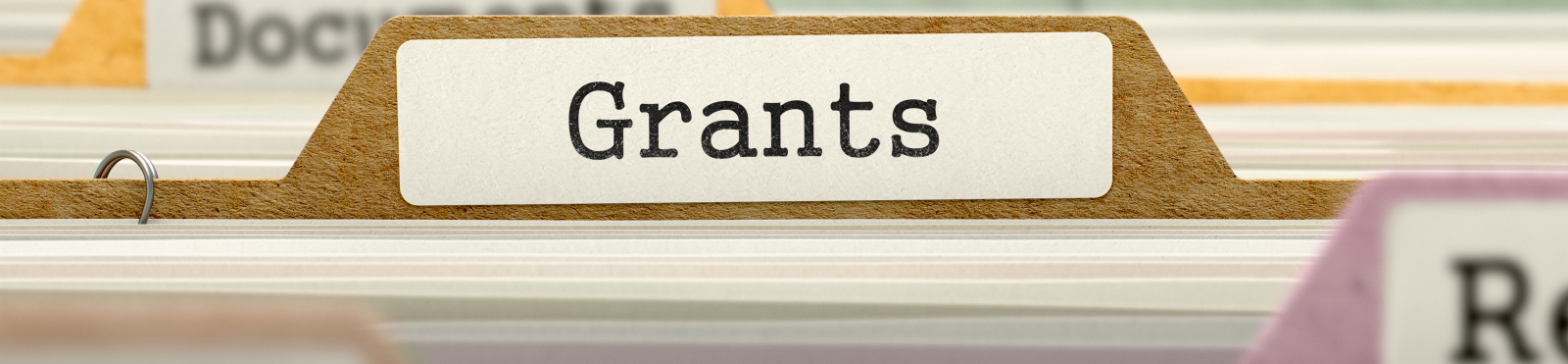 manila folder collage with "grants" text