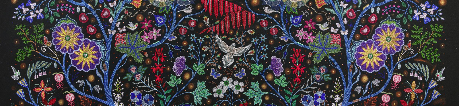 Christi Belcourt (Métis),The Wisdom of the Universe, 2014, acrylic on canvas; Art Gallery Ontario, Toronto; Purchased with funds donated by Greg Latremoille © Christi Belcourt