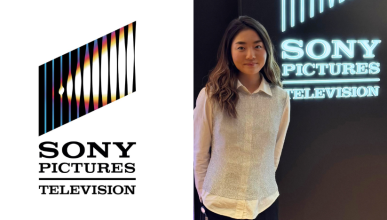 Katie Kim headshot with Sony Entertainment logo