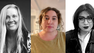 Profile images of the three writers