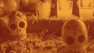 Skulls on altar