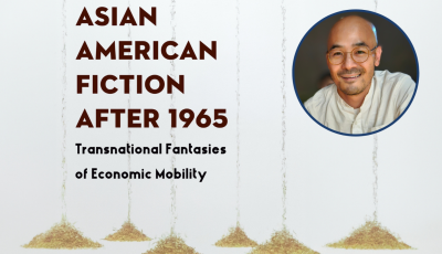 An edited image of Christopher T. Fan’s book, Asian American Fiction After 1965, and a headshot of Christopher T. Fan